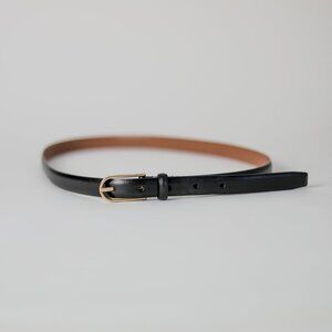 Lauren Ralph Lauren Black Leather Belt | Size XL | Gold Buckle | Minimalist Caps